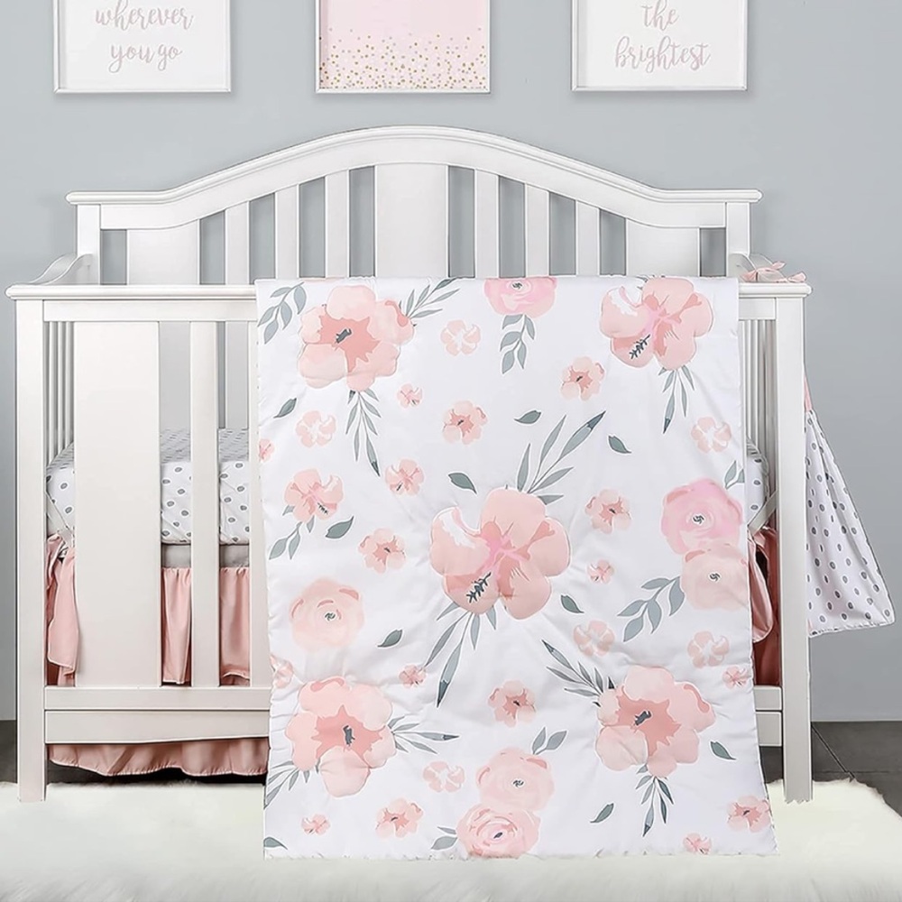 Floral Pink Baby Bedding Set